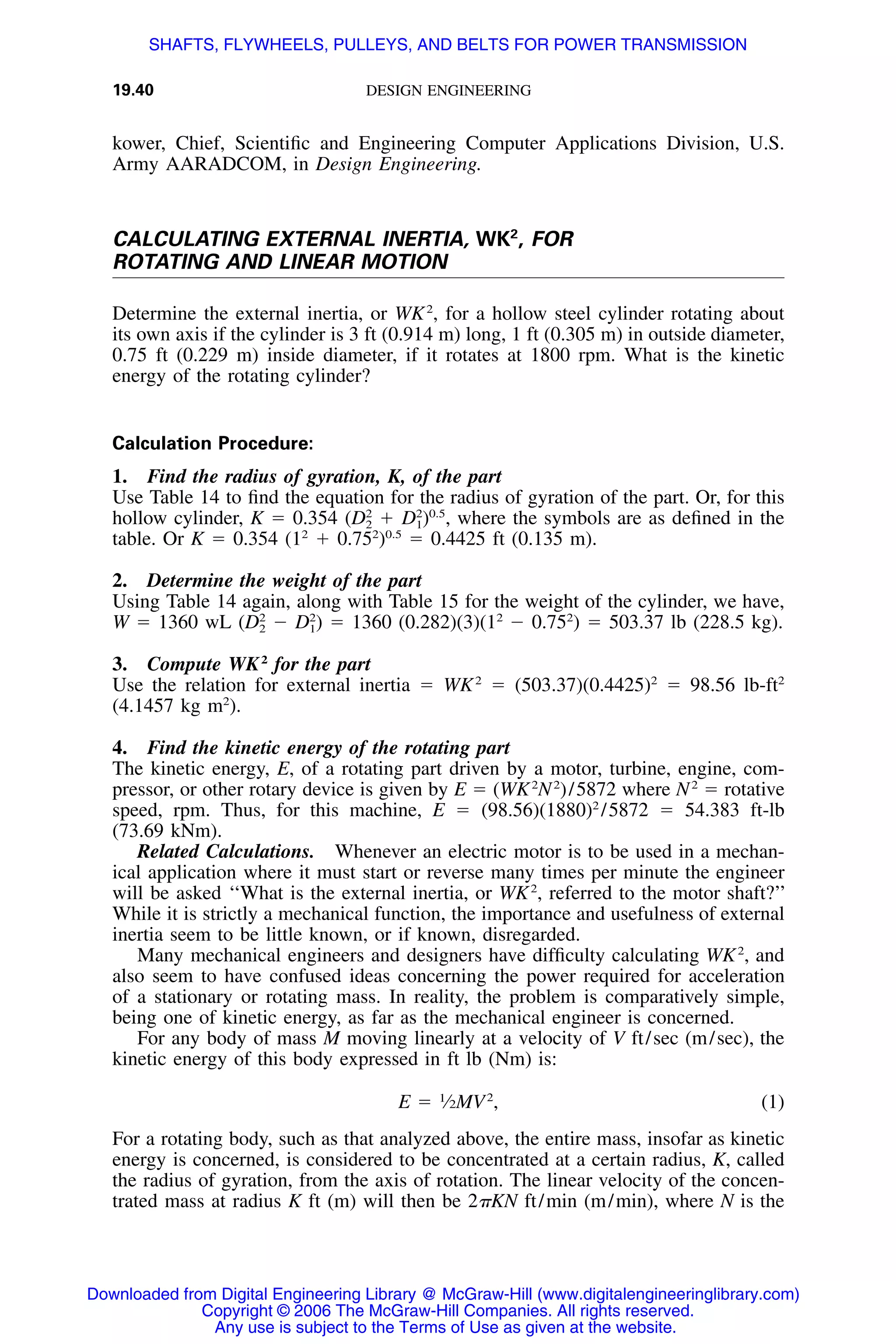 Handbook of mechanical engineering calculations