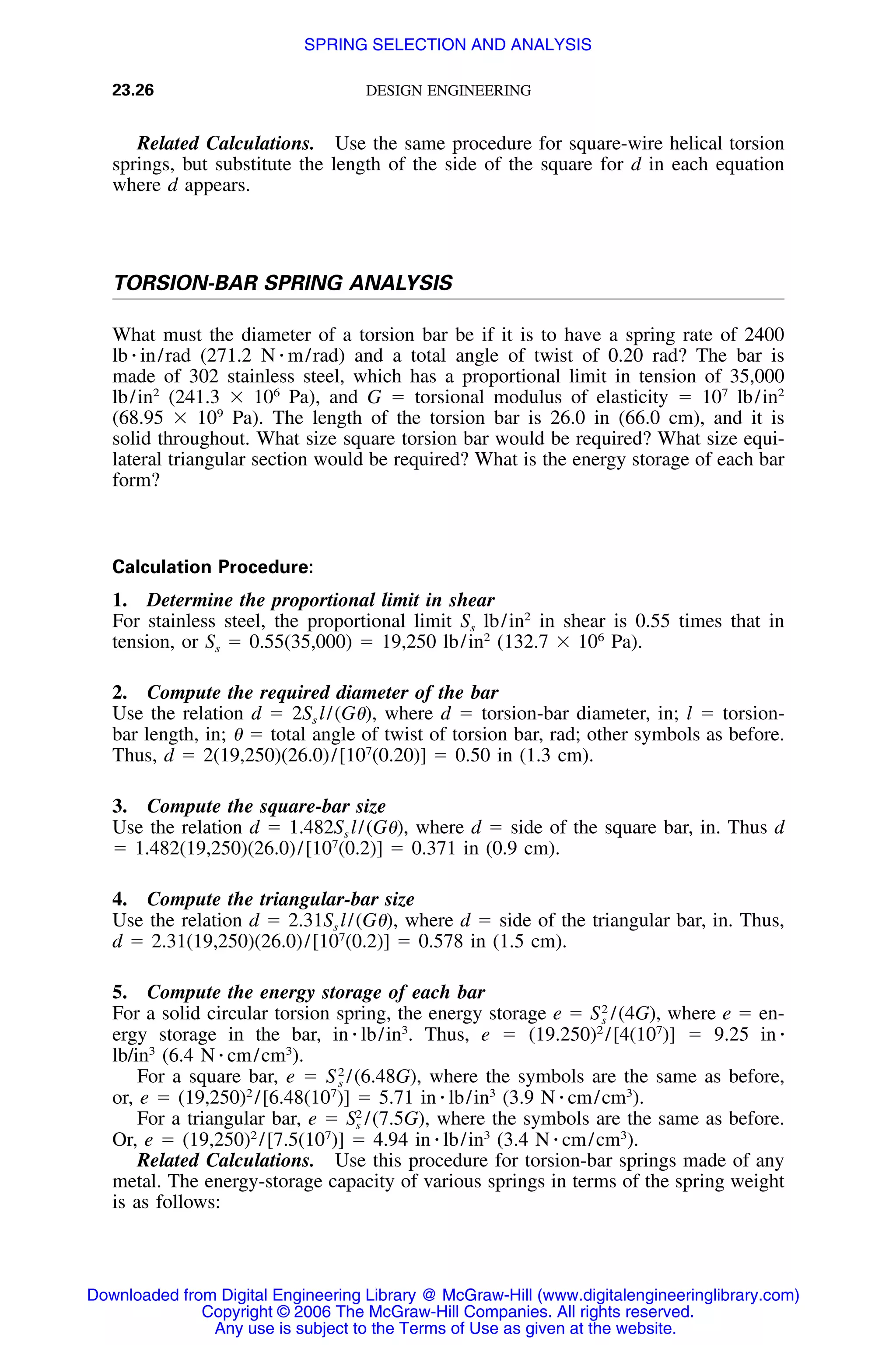 Handbook of mechanical engineering calculations