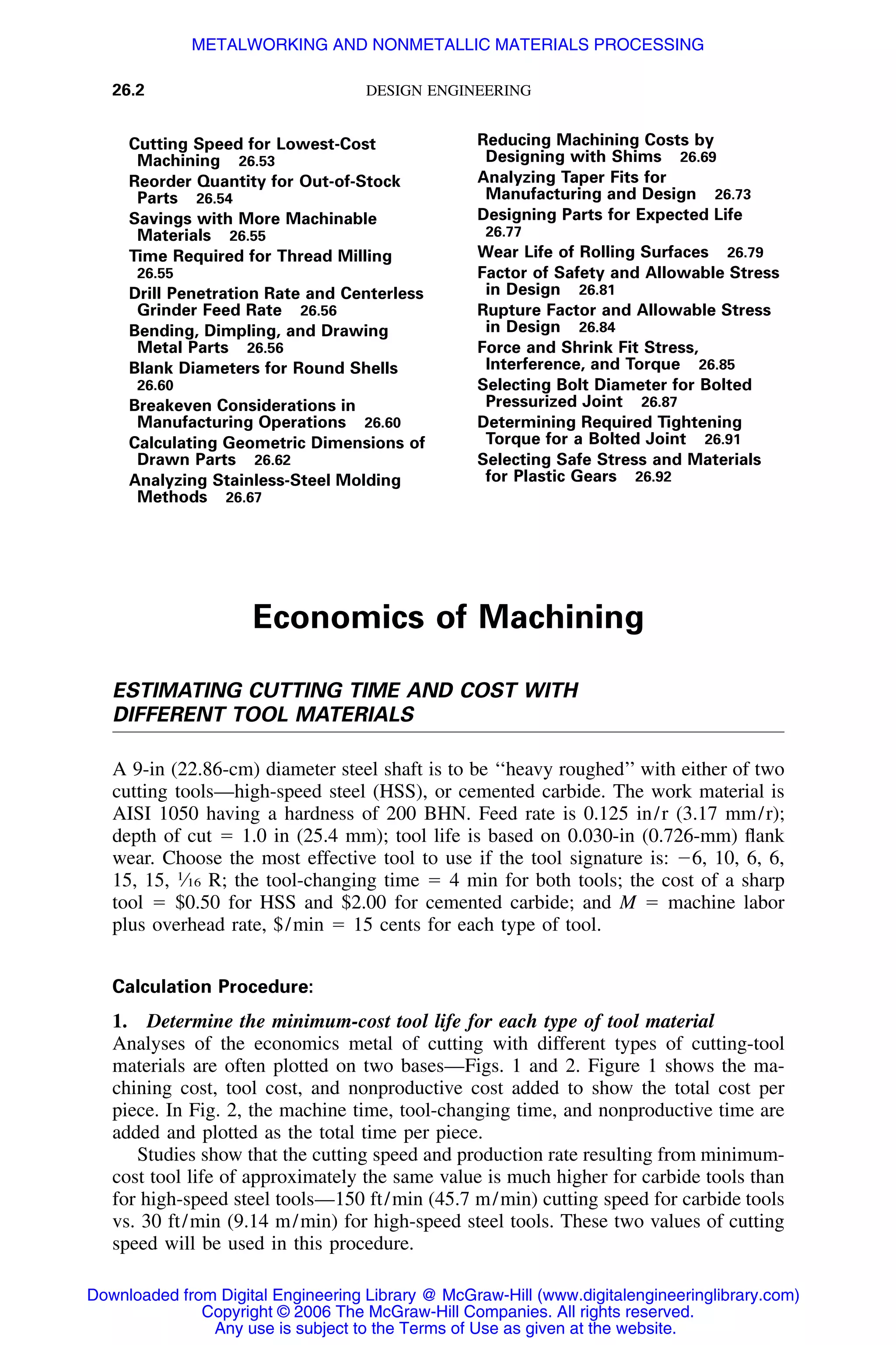 Handbook of mechanical engineering calculations