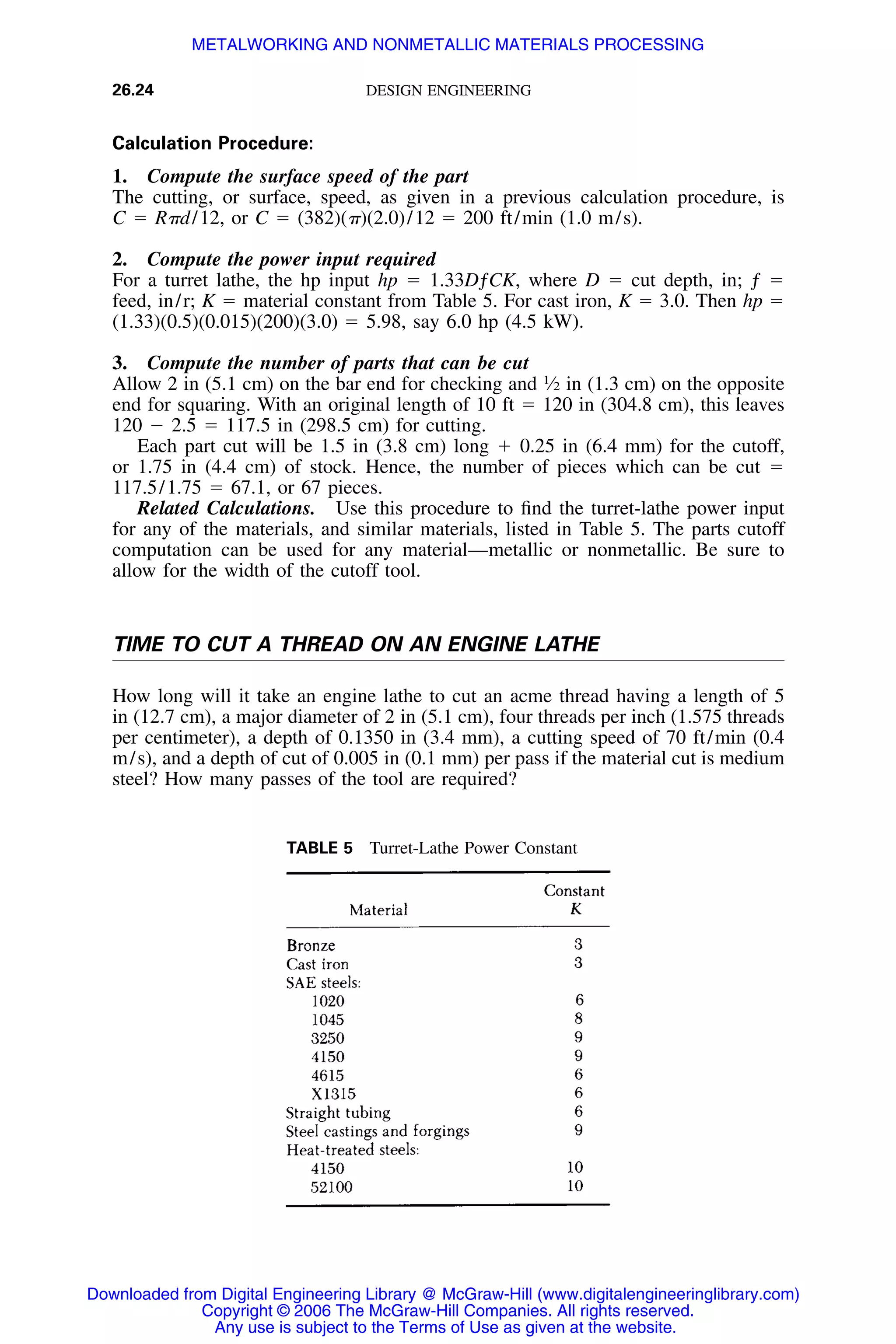 Handbook of mechanical engineering calculations