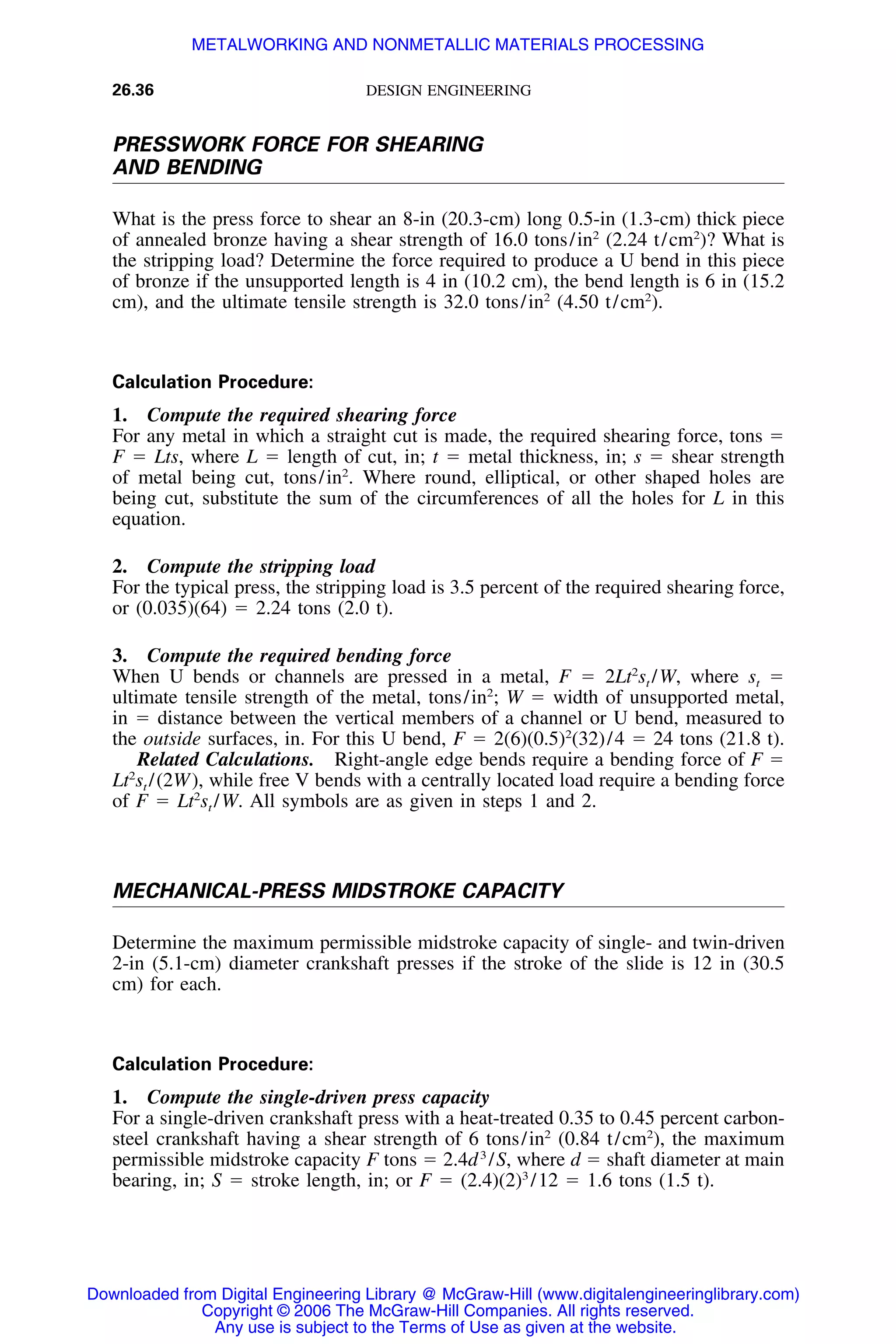 Handbook of mechanical engineering calculations