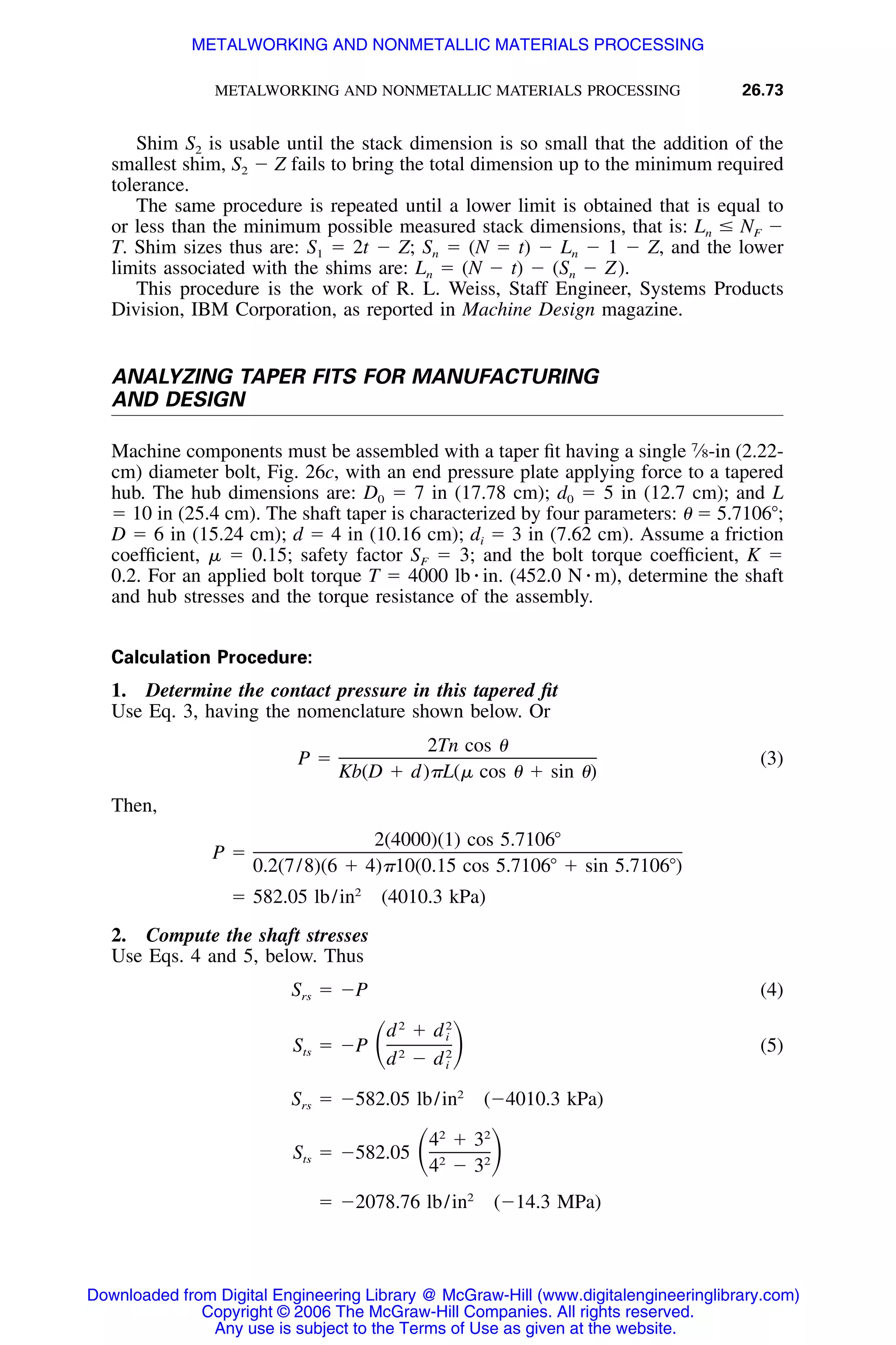 Handbook of mechanical engineering calculations