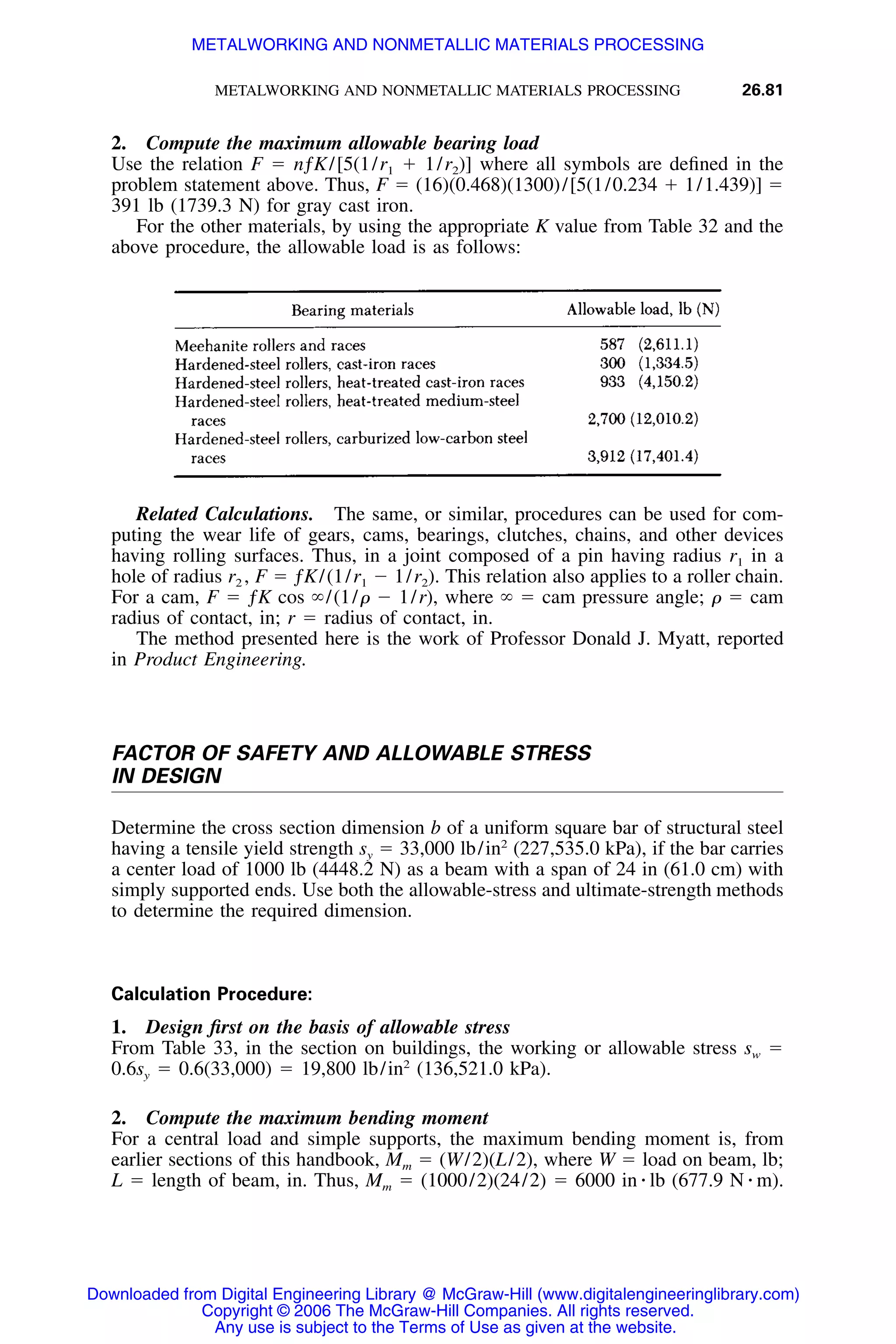 Handbook of mechanical engineering calculations
