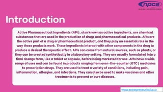 Handbook on Active Pharmaceutical Ingredients (API), Drugs ...