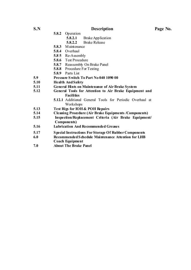 Handbook on maintenance of air brake system in lhb coaches (ftil type