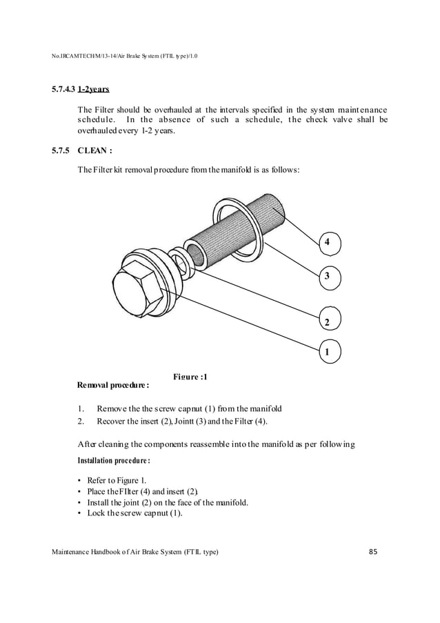 Handbook on maintenance of air brake system in lhb coaches (ftil type) PDF