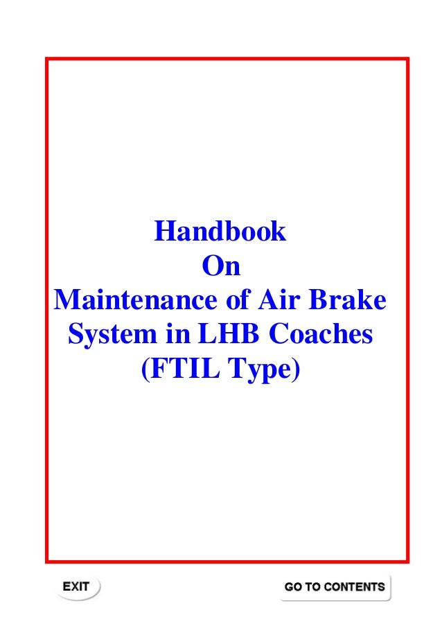 Handbook on maintenance of air brake system in lhb coaches (ftil type)