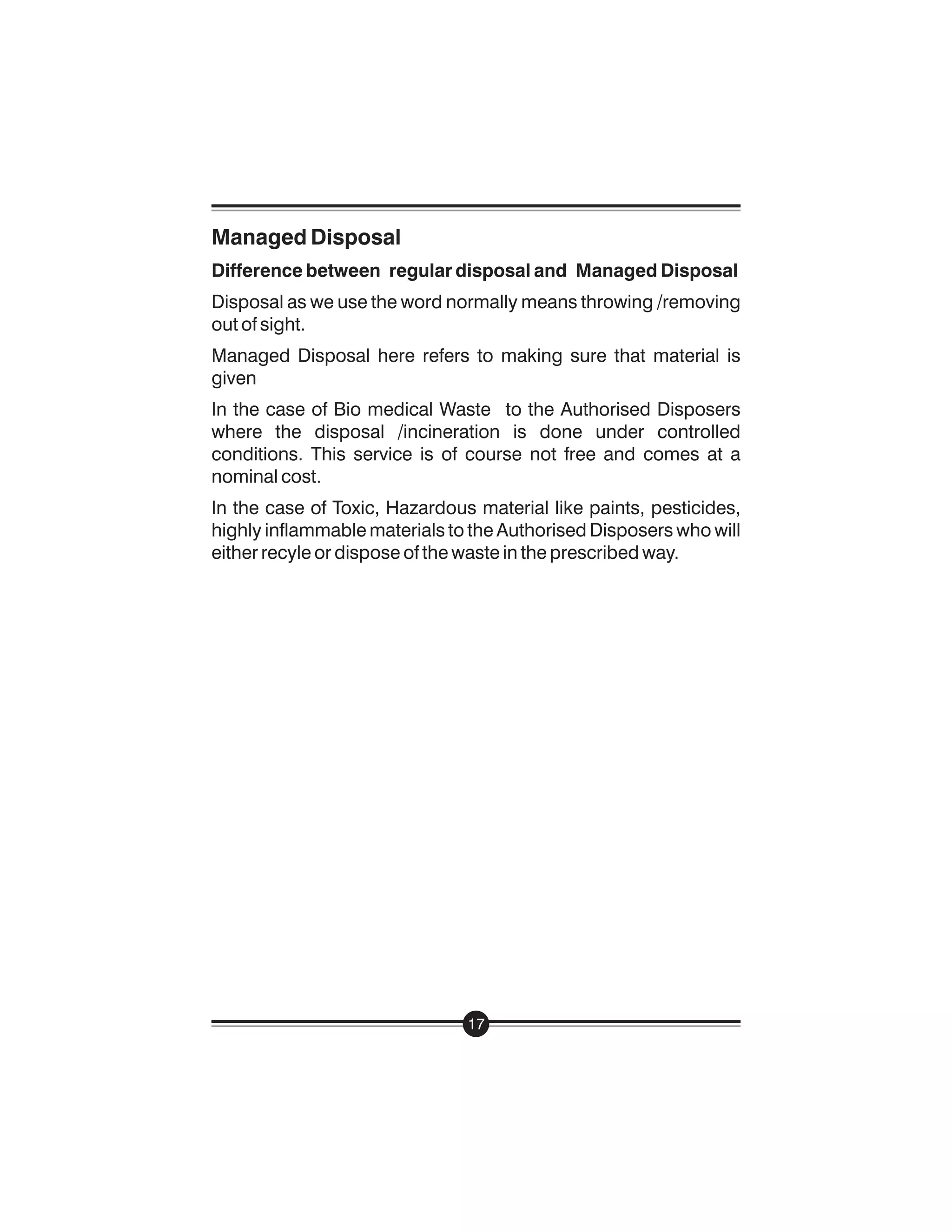 Handbook On Managing Waste