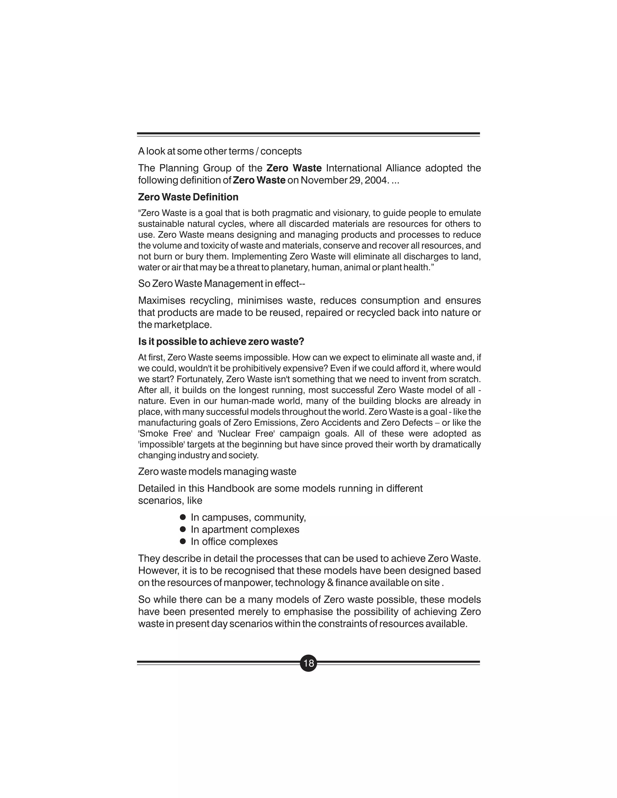 Handbook On Managing Waste