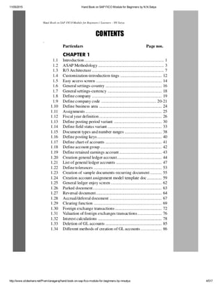 Hand book on sap fico module for beginners by n.n | PDF