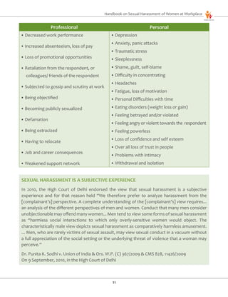 Handbook on sexual harassment of women at workplace | PDF