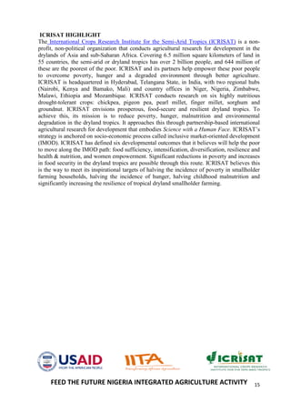Handbook on improved agronomic practices for sorghum production in North East Nigeria - Feed the Future Nigeria Integrated Agriculture Activity.