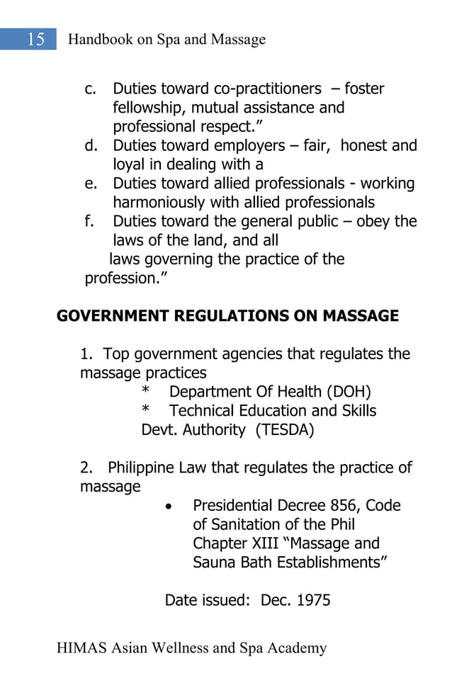 Handbook on Spa and Massage | PDF | Holistic Health | Alternative Medicine