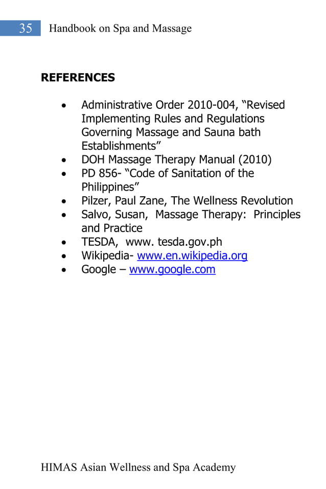 Handbook on Spa and Massage | PDF