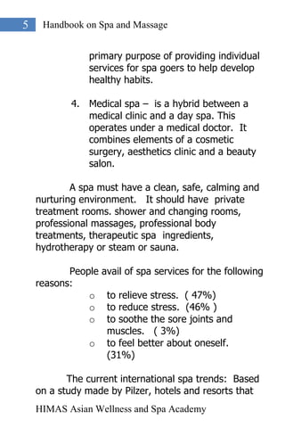Spa Writing.pdf Handbook on Spa and Massage | PDF
