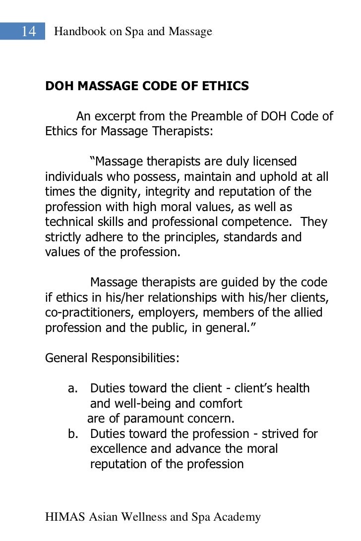 Handbook on Spa and Massage