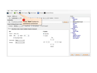 Assuming you want to save the converted video under Libraries > Videos3Give your converted video a File name.