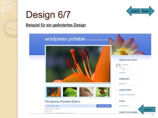 Seite 5   Seite 7

Design 6/7
Beispiel für ein geändertes Design




                                                zurück
                                                         32
 