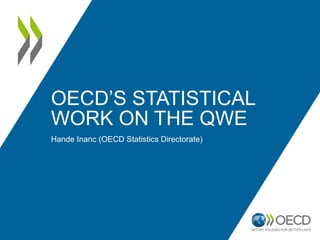 OECD’S STATISTICAL
WORK ON THE QWE
Hande Inanc (OECD Statistics Directorate)
 