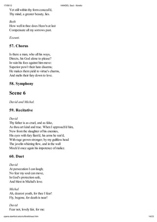 Handel saul libretto | PDF