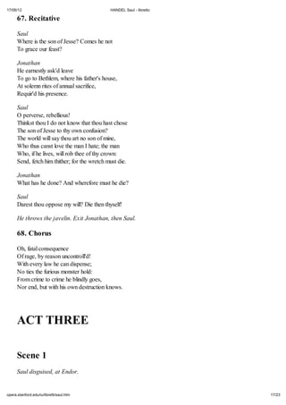 Handel saul libretto | PDF