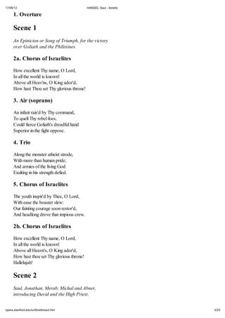 Handel saul libretto | PDF