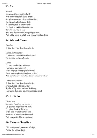 Handel saul libretto | PDF