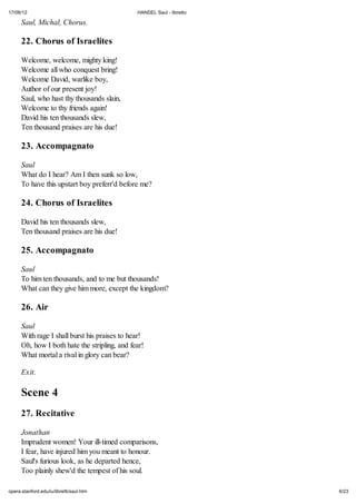 Handel saul libretto | PDF