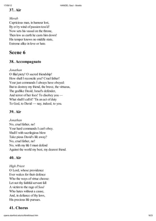 Handel saul libretto | PDF