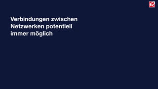 Verbindungen zwischen
Netzwerken potentiell
immer möglich
 