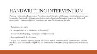 Hand functions in children and occupational therapy role | PPTX