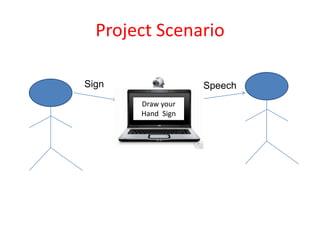 Project Scenario

Sign               Speech
       Draw your
       Hand Sign
 