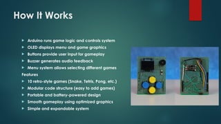 DIY Handheld Arduino Game Console: Build Guide & 10 Classic Games | PPTX