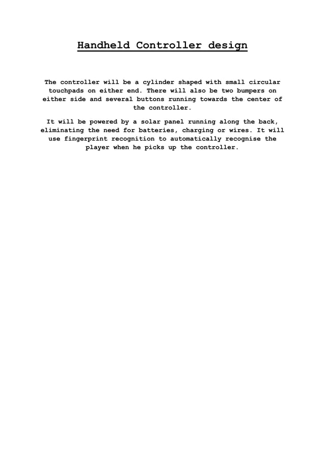 Handheld controller design | DOCX