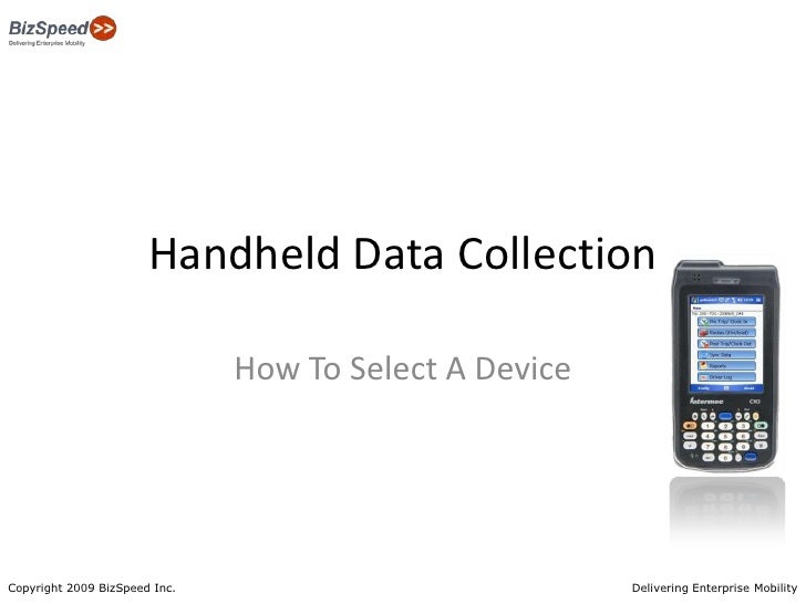 Handheld Data Collection Device Selection