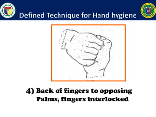 4) Back of fingers to opposing
Palms, fingers interlocked
 