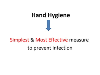 Hand Hygiene

Simplest & Most Effective measure
to prevent infection

 