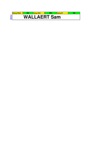 Rating PDGA    NA   Rating DGD   506   Rating NT   NA
MENU



                     WALLAERT Sam
 