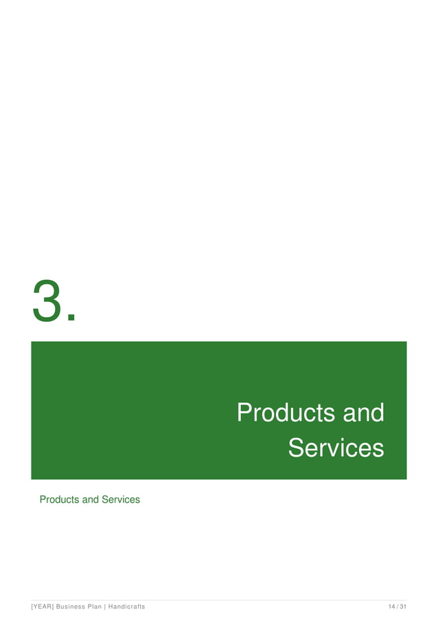 Handicraft Business Plan Example