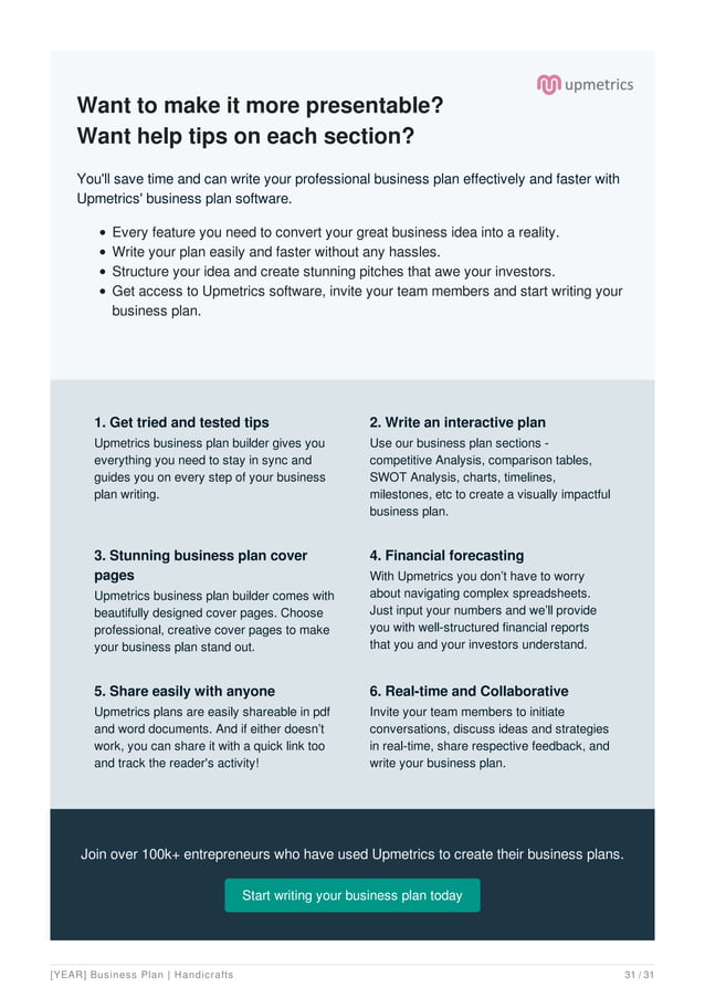 Handicraft Business Plan Example