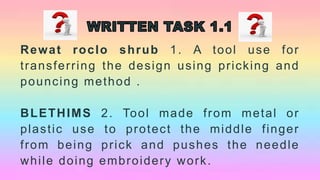 HANDICRAFTS 7-8 1. EMBROIDERY TOOLS AND MATERIALS [Autosaved].pptx