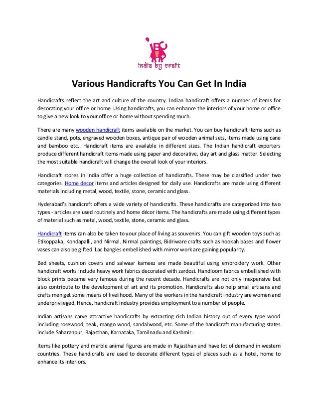 Handicrafts You Can Get In India