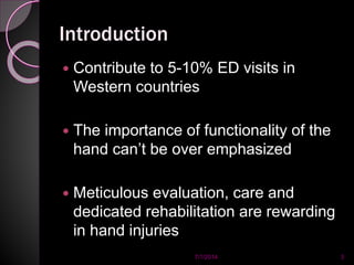 Management of hand injuries 