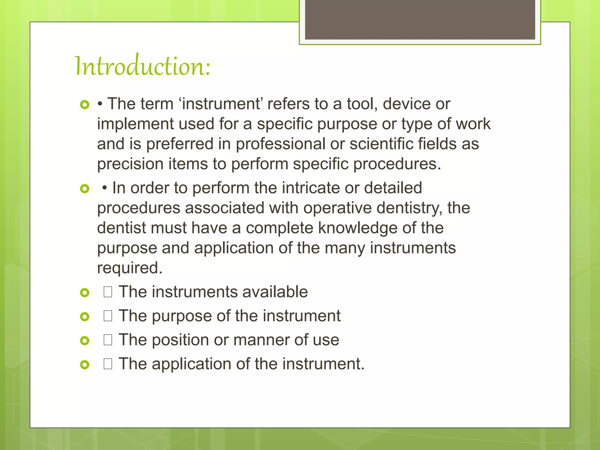 HAND INSTRUMENTS IN DENTISTRY | PPTX