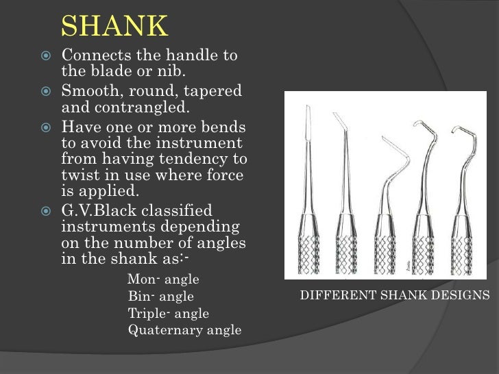 Hand instruments in operative dentistry