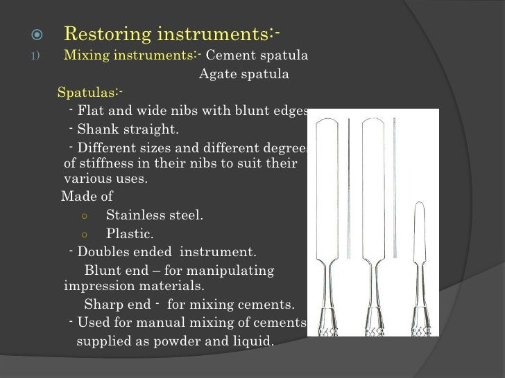 Hand instruments in operative dentistry