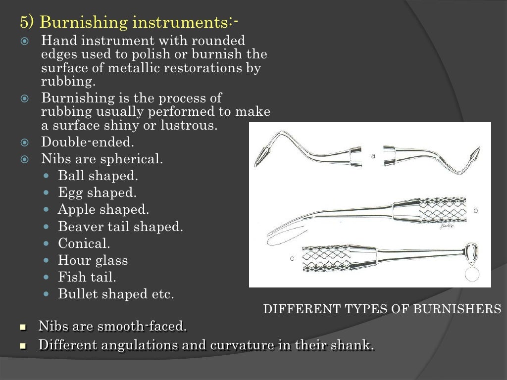 Hand instruments in operative dentistry