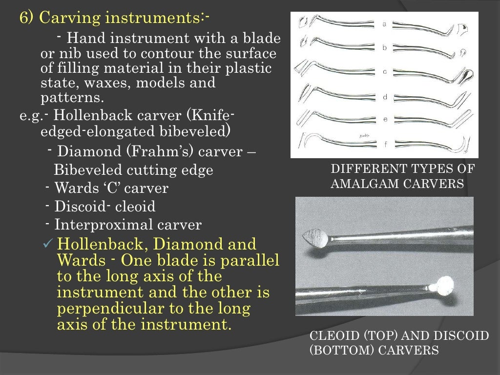 Hand instruments in operative dentistry
