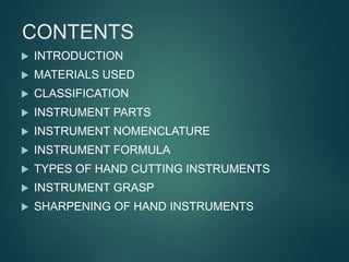 Hand Use Intument Hand instruments in operative dentistry 2 nd yr | PPTX