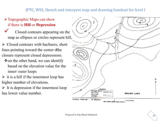 JPTC, WSS, Sketch and interpret map and drawing handout for level I
Prepared by Eng Shuaib Muhumed 23
Topographic Maps ca...